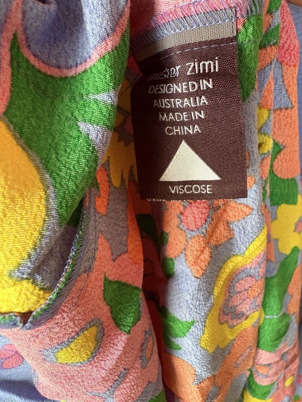 Mister Zimi women Abbie Midi Dress sz 8 AU (4 US) Blue Meadow Floral Smocke $199 - Picture 9 of 10